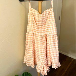 Forever 21 Gingham Peach Romper